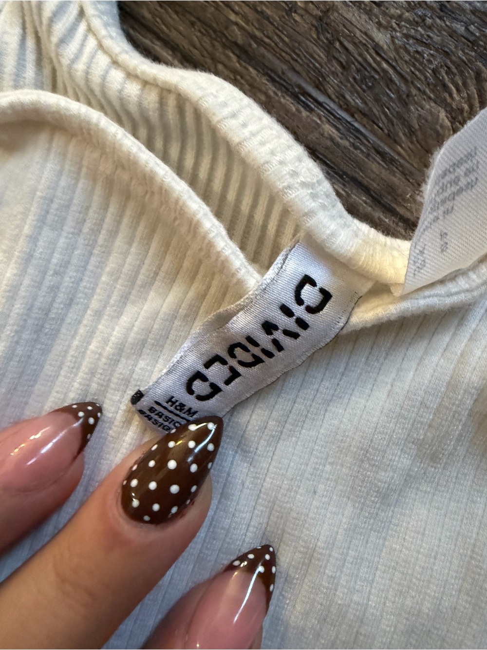 H&M Cream Ribbed Tank Top - Picture 2 of 2